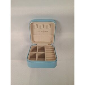 VLANDO Travel Jewelry Box 4 1/2" Zip Around‎ Blue